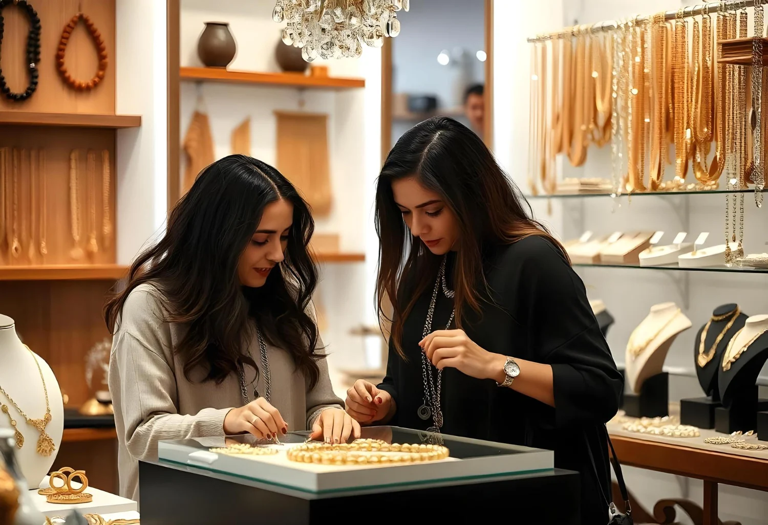 two women shopping jewellery